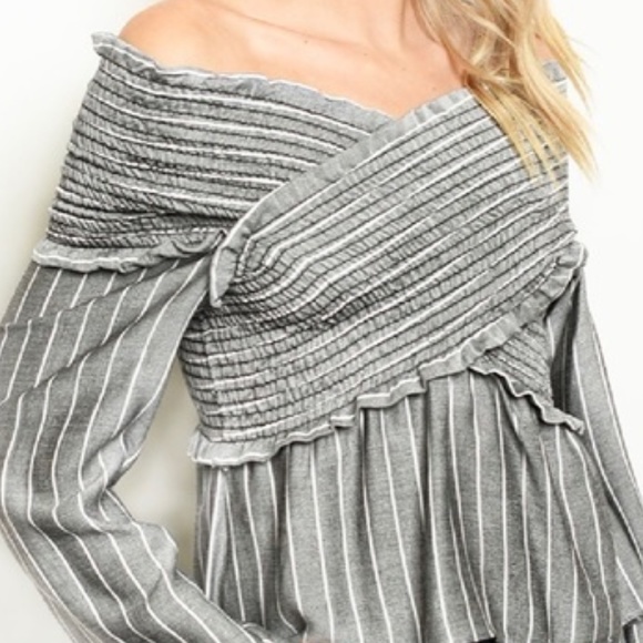 Sage Tops - Off the Shoulder Crop Top